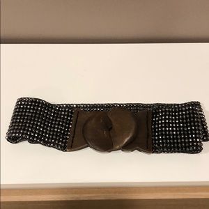 ANTHROPOLOGIE waist belt. Wood and dark silver. OS